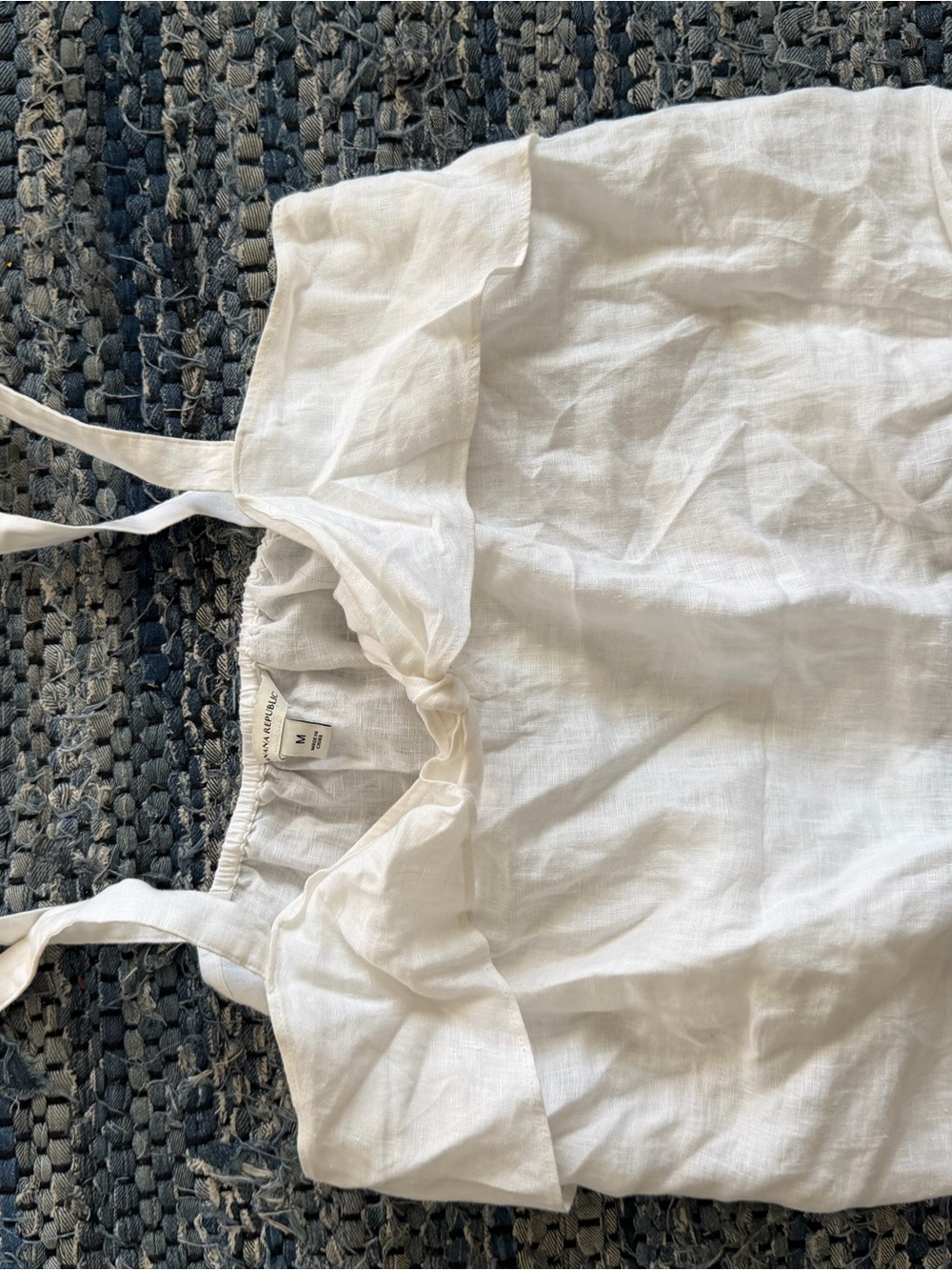 Banana Republic White Linen Ruffle-Trim Tank Top - Women